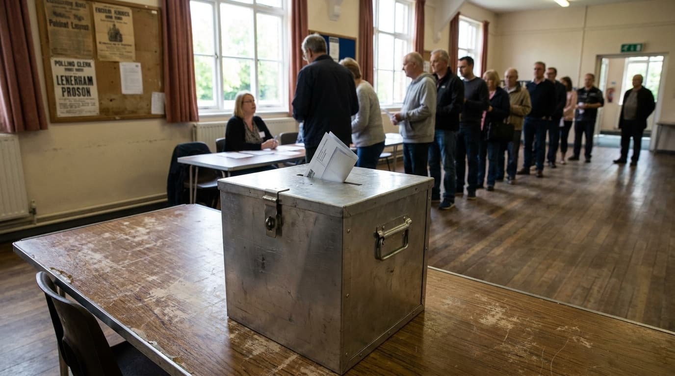 A ballot box at a UK polling station