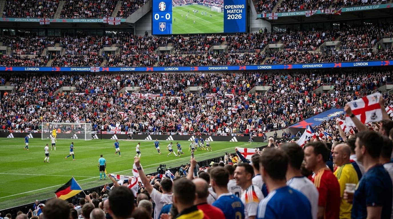 A packed stadium during the opening match of the 2026 World Cup