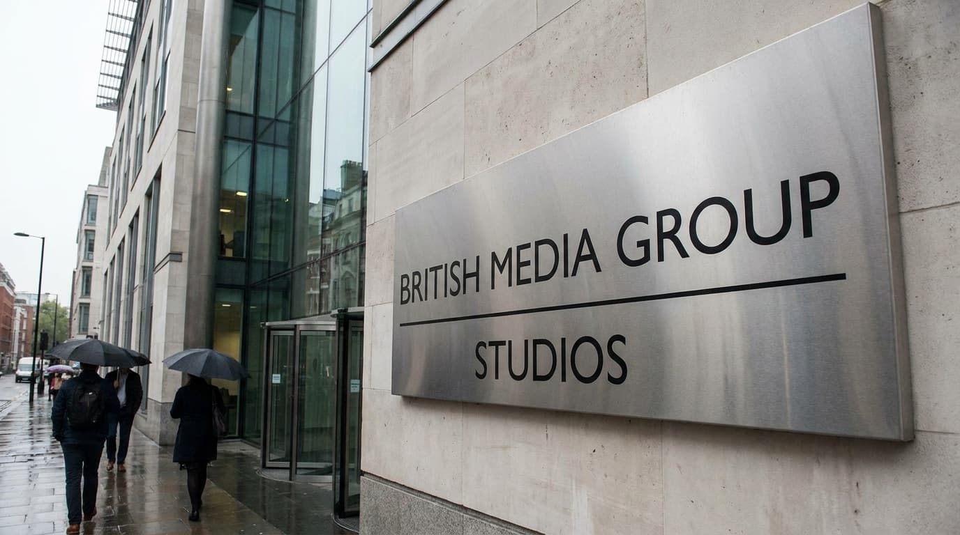 Corporate headquarters signage for a major media and studios company