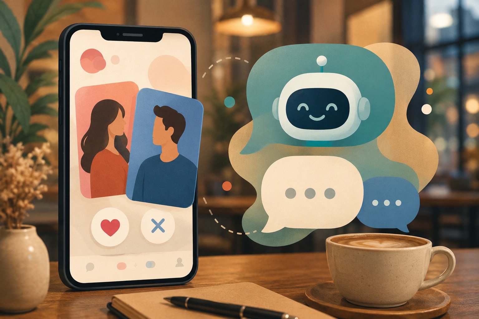 Person holding a smartphone showing a messaging conversation on a dating app