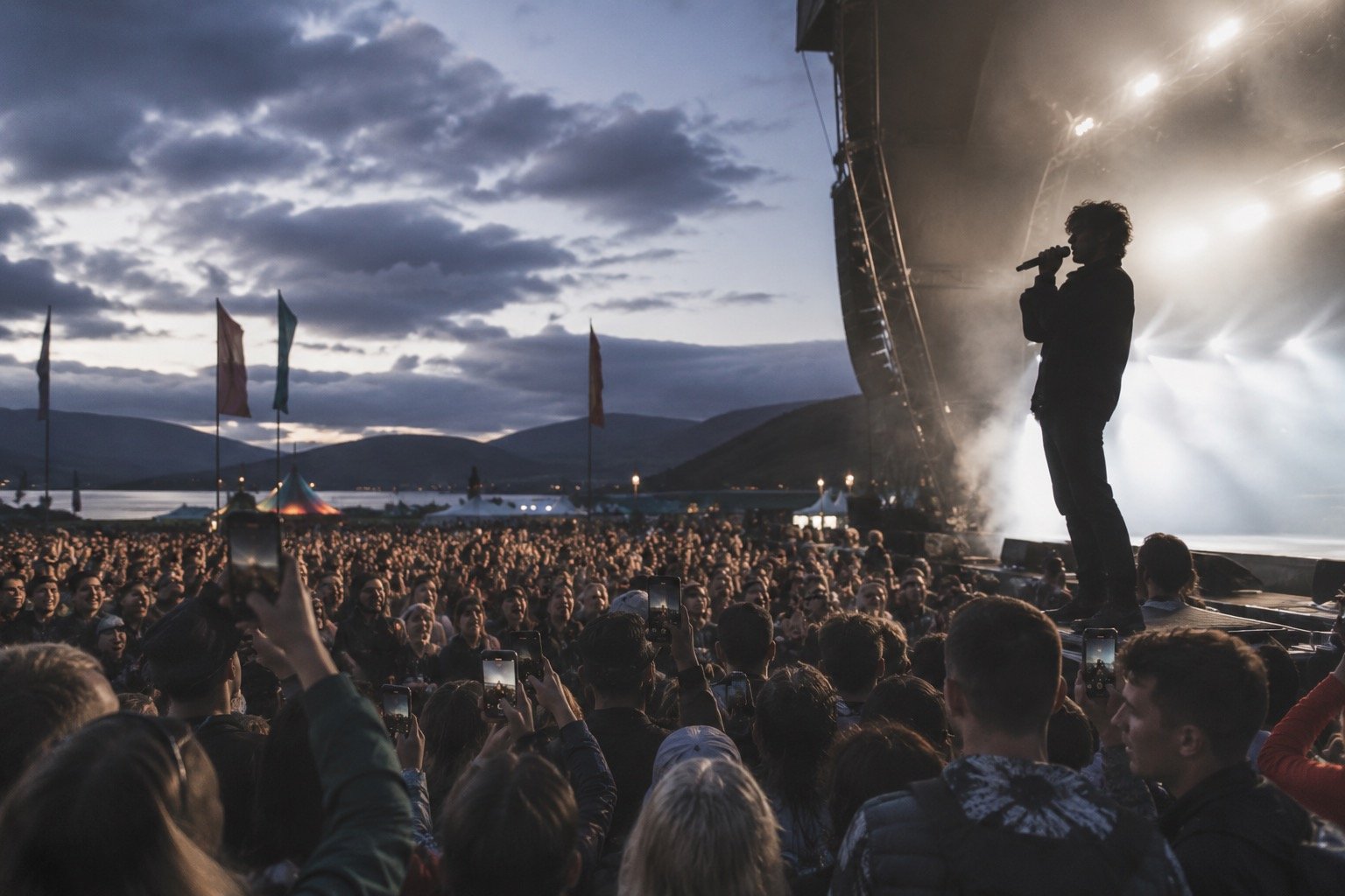 Becky Hill performing on stage at the TRNSMT festival