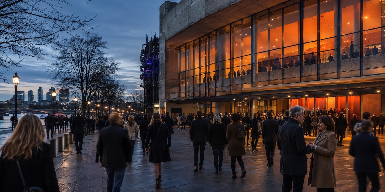The Southbank Centre on London's South Bank at dusk