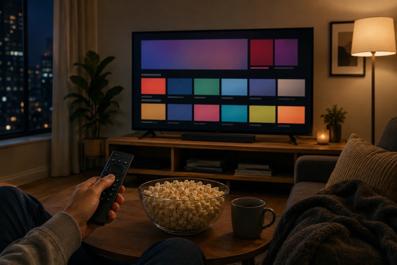 Netflix logo on a television screen at home