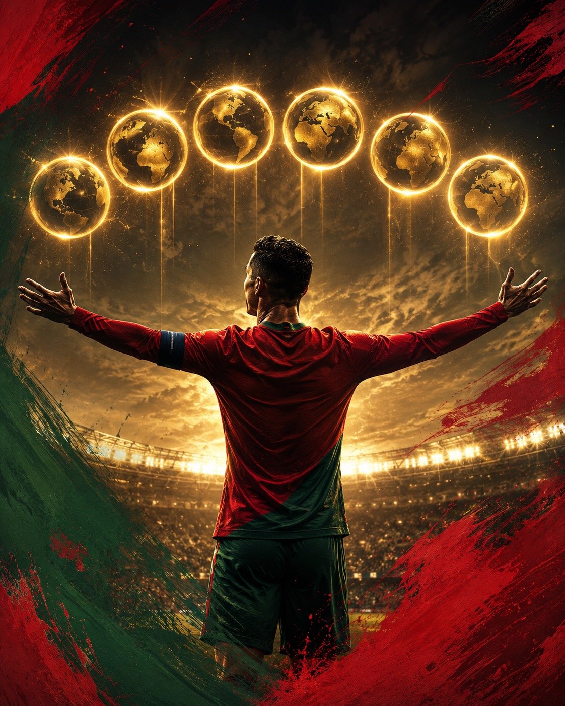 Footballer celebrating a goal at a packed stadium
