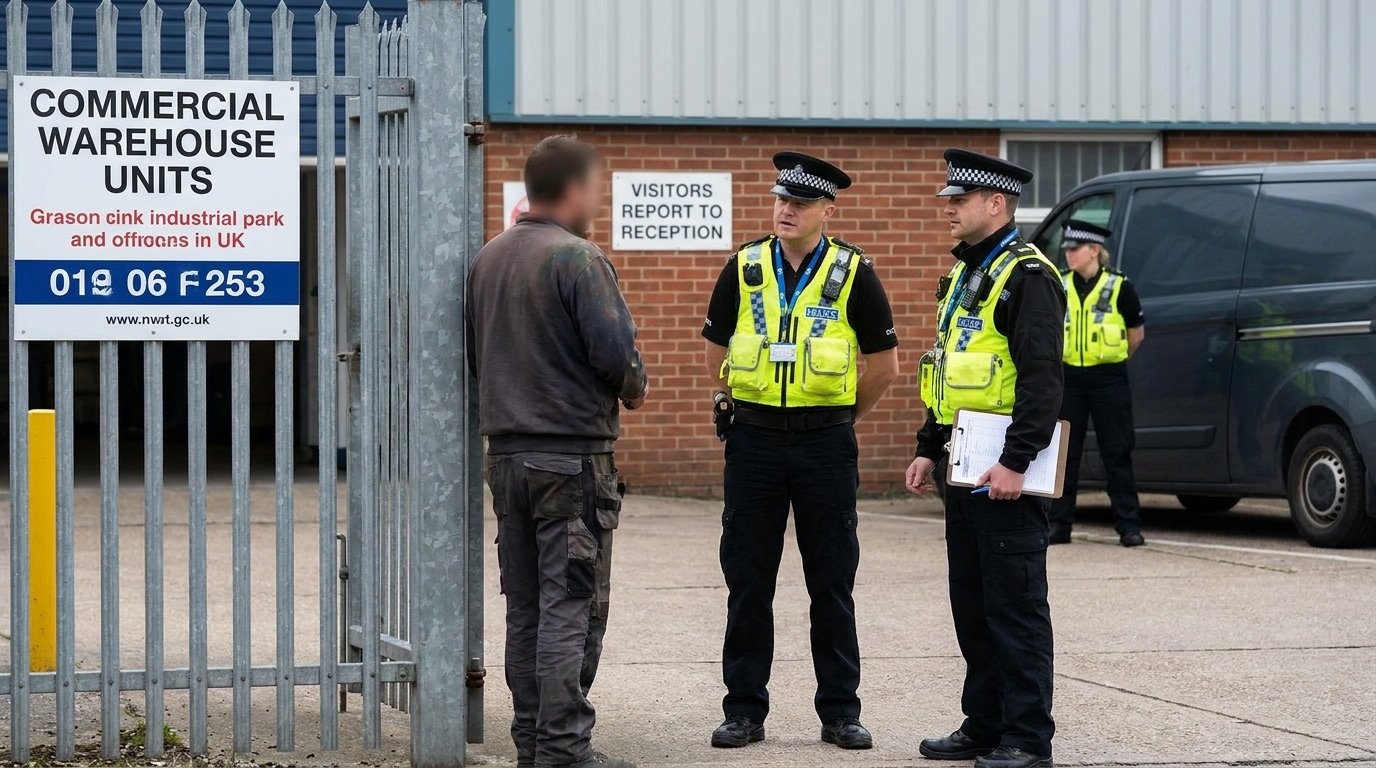 generic UK immigration enforcement and workplace compliance image, no identifiable individuals