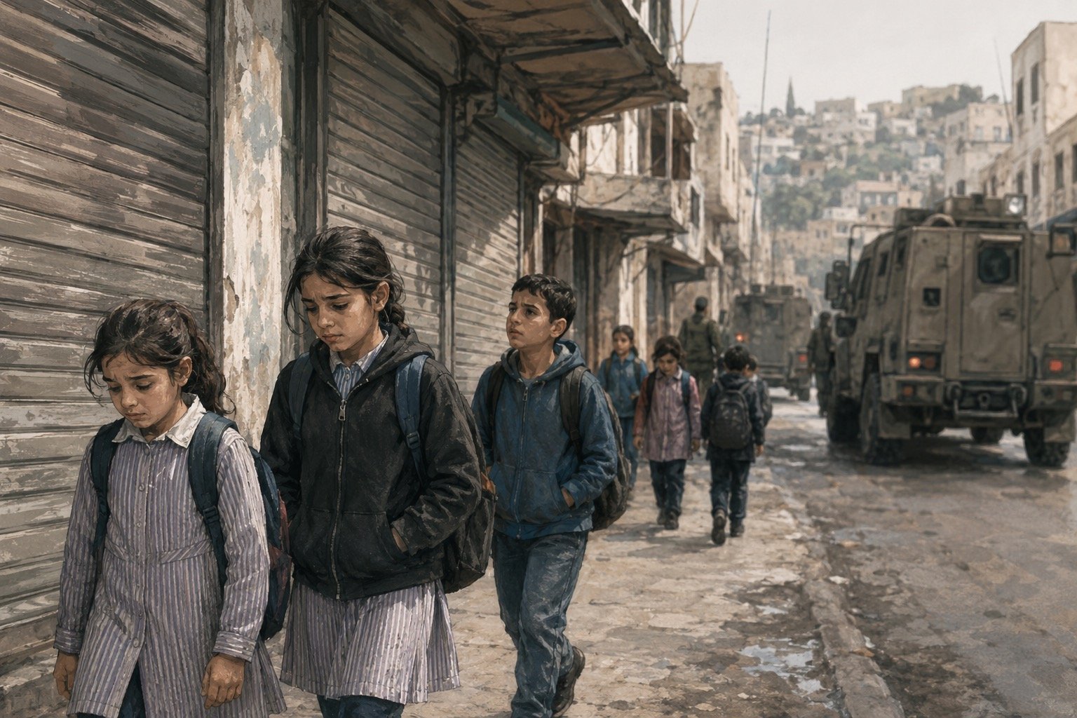Street scene in the occupied West Bank