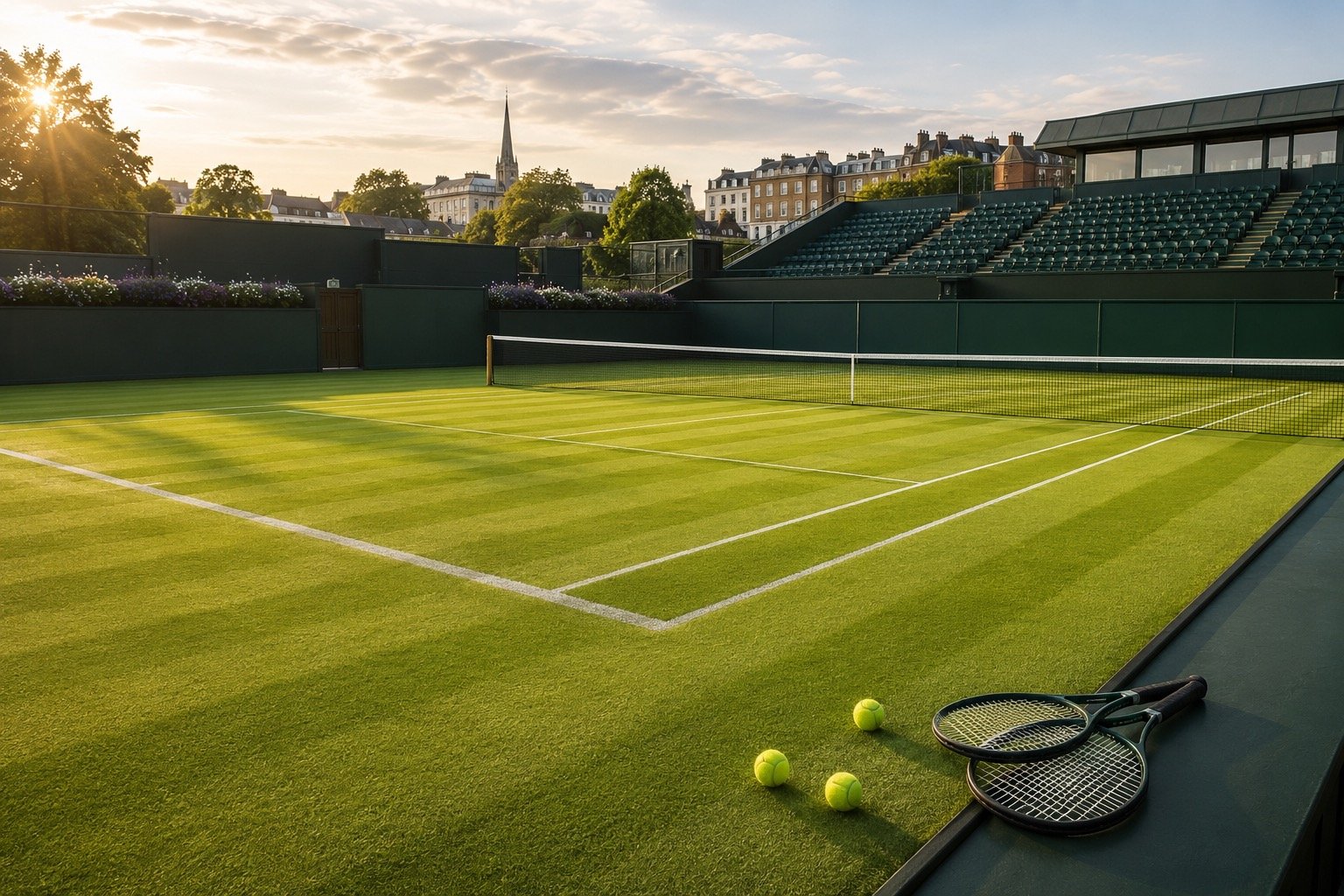 Grass court action during the Wimbledon build-up